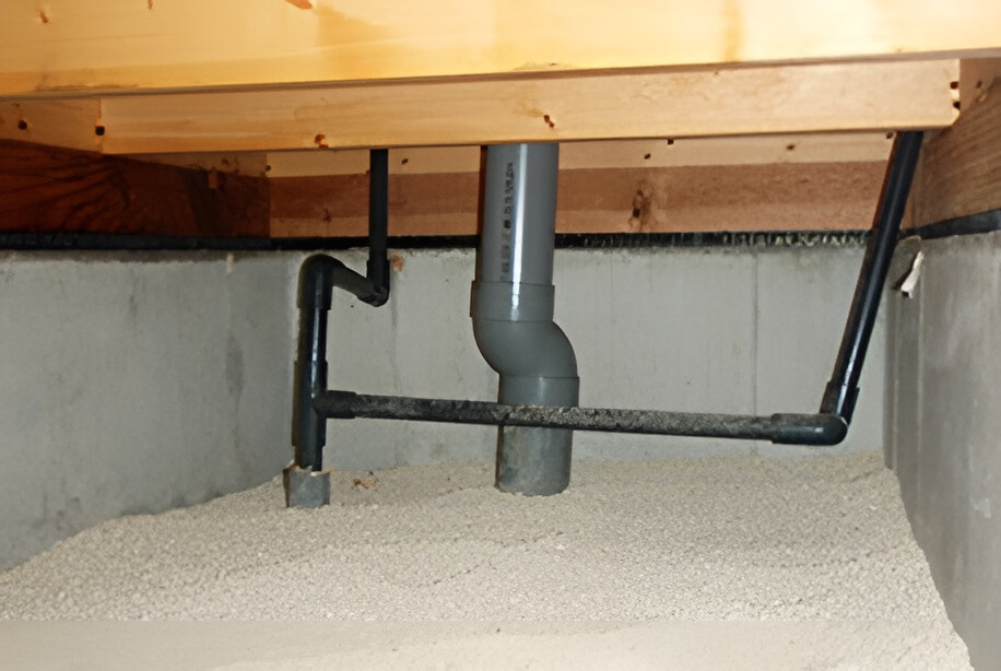 床下敷込み状況（トイレ床下）｜住ケン岐阜