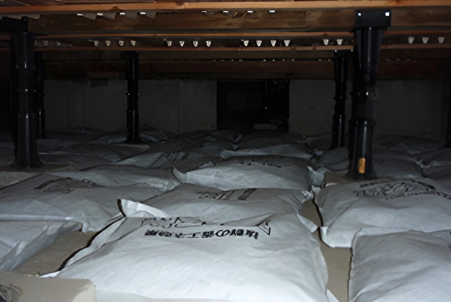 床下敷込み状況（玄関ﾎｰﾙ床下）｜住ケン岐阜